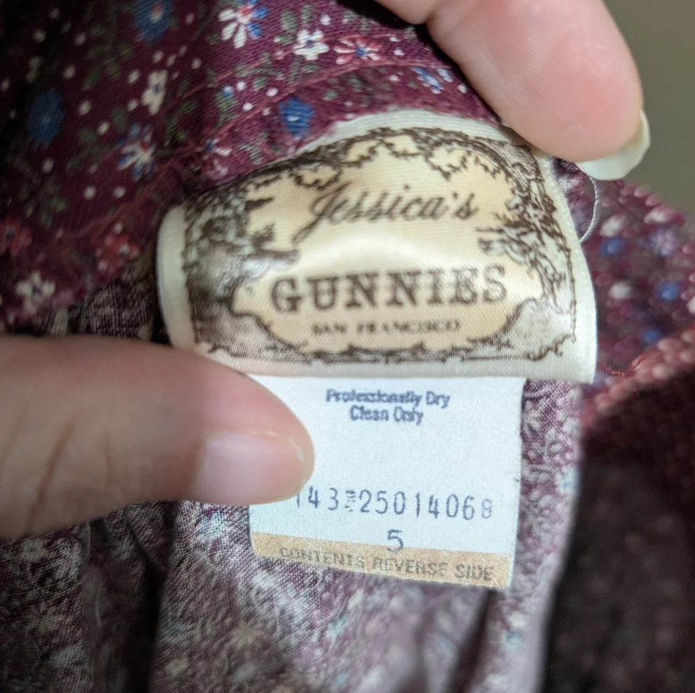 Gunnies By Jessica 70s Burgundy Prairie Western Skirt Size:5 - Picture 3 of 7